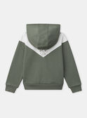 Sweat à capuche zippé vert kaki et imprimé fleuri à manches longues Fille NAEVIETTE / 25H2PF31JGHG602