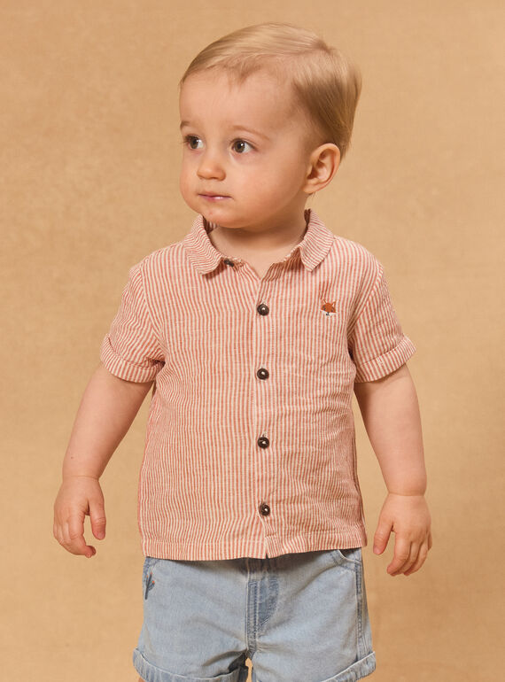 Chemise manches courtes rayée MAROLLAND / 25E1BGP1CHMI814