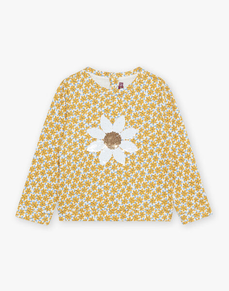 Sweat écru à fleurs et sequins réversibles FASWETTE / 23E2PF81SWE001