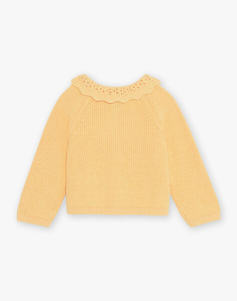 Gilet orange clémentine en tricot à manches longues FAPATRICIA / 23E1BFO1CARE409
