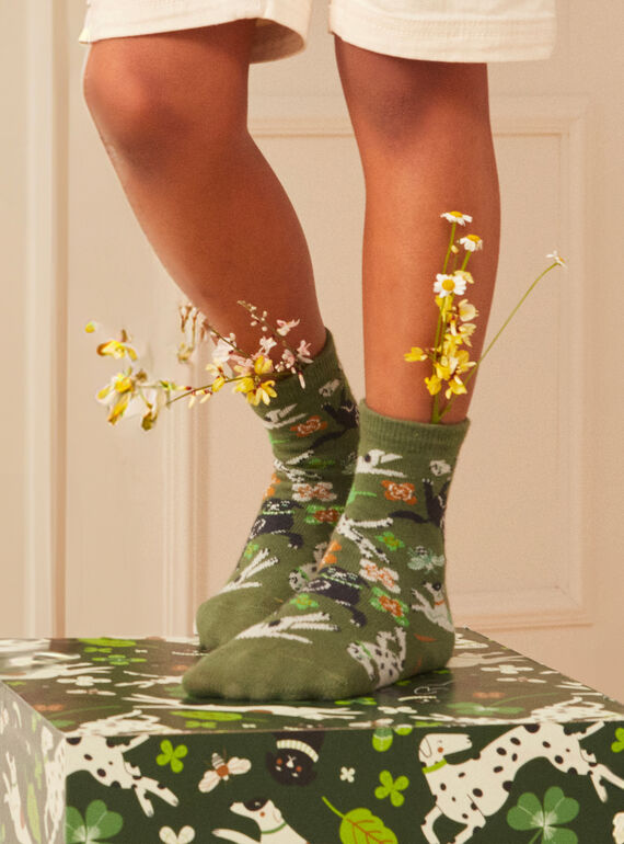 Chaussettes Kaki KUATAGE / 24E4PGP1SOQ604
