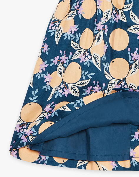 Robe et culotte bleu-vert en satin à fruits FAPAULINE / 23E1BFO1ROB608