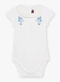 Body écru à col volanté et broderies fleuries bébé fille CANORA / 22E1BFK1BOD001