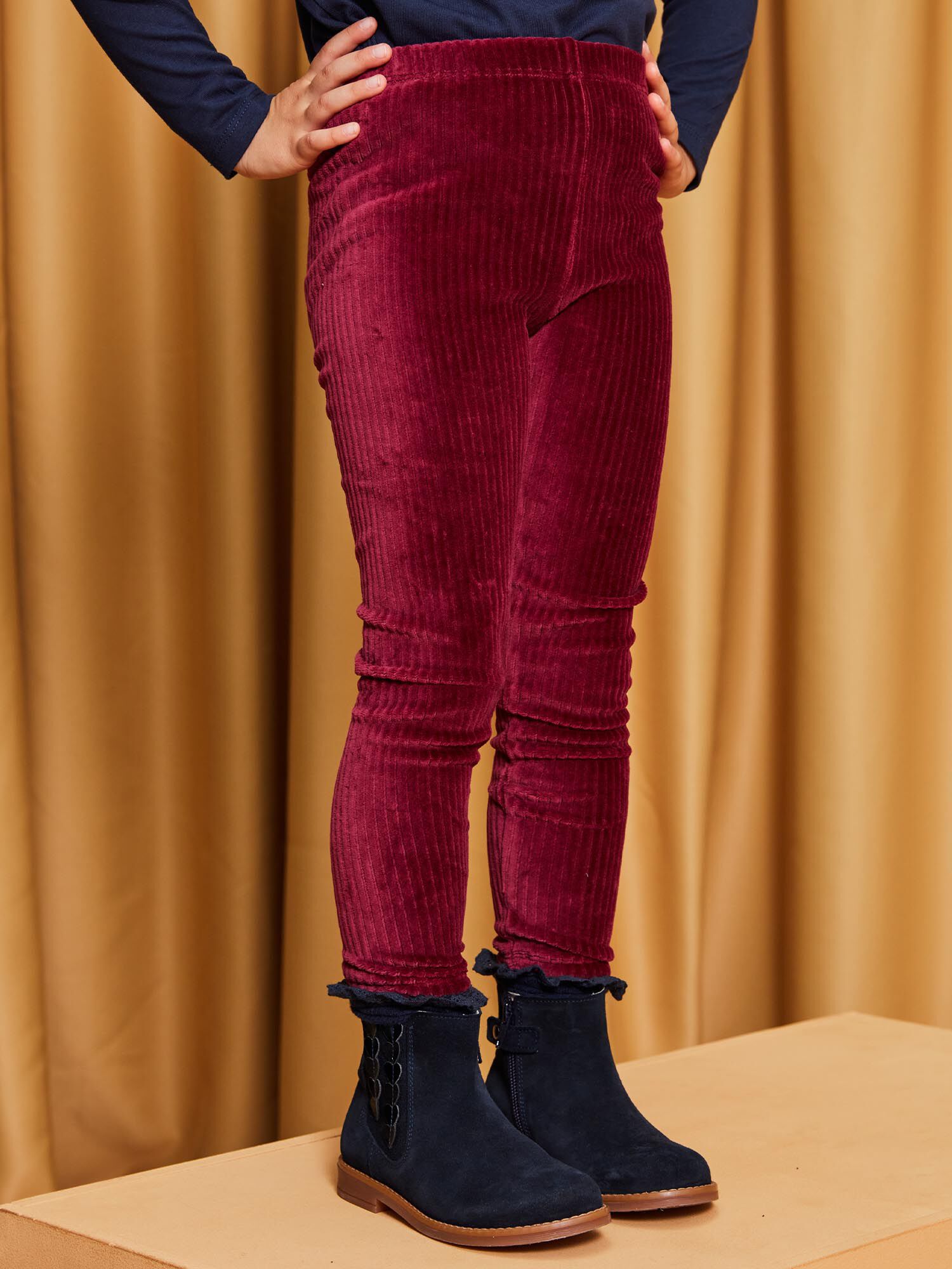 Legging en velours c tel prune Fille Sergent Major