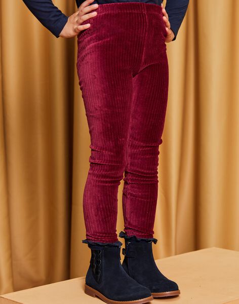 Legging en velours côtelé prune DROLIETTE 2 / 22H4PF82CTT709