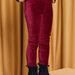 Legging en velours côtelé prune