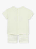  Pyjama vert pâle à animation tête de panda et à imprimé à rayures FEFANTIN / 23E5BG31PYJ605