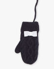 Moufles en tricot bleu marine DRAMOFETTE / 22H4PFM2GAN070