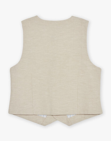 Gilet beige sans manches en lin FREGILAGE / 23E3PGI1GSMA013
