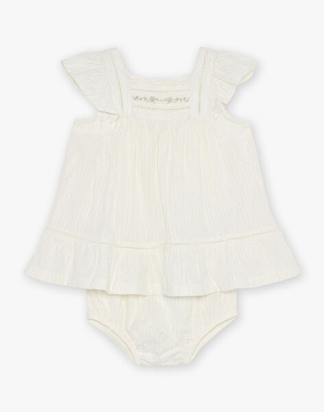 Robe ivoire en popeline FAFIONA / 23E1BFI1ROB005