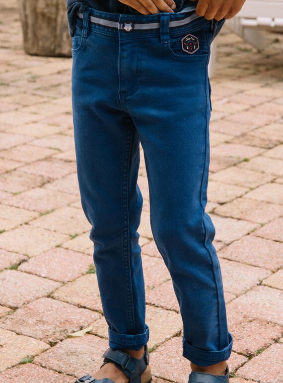 Pantalon slim en twill bleu DABRAGE / 22H3PG51PANC207