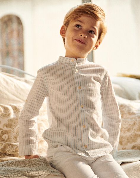 Chemise à rayures bleu, beige et blanc FRERAYAGE / 23E3PGI1CHM000
