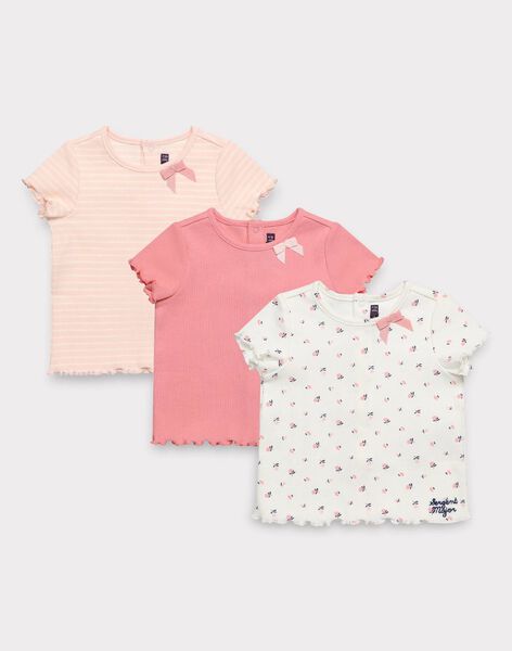 Lot De Trois T Shirt Manches Courtes Bebe Fille T Shirt Et Chemisier Bebe Sergentmajor