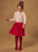T-shirt blanc à rayures rouge avec col et manches longues Fille NIXUBETTE 2 / 25H2PFH3TML001