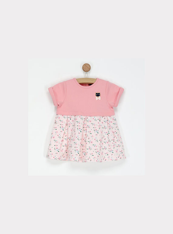 Robe rose bi matière NABEATRIX / 18E1BF51ROB305