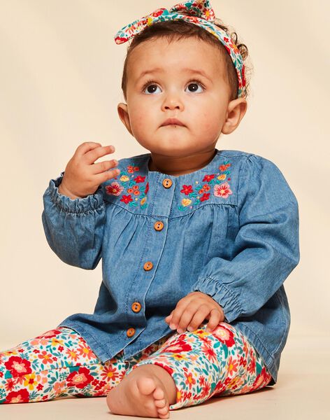Blouse en denim léger bleu FADIANE / 23E1BFB1CHEP274