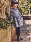 Robe bleu imprimé fleuri à col claudine et manches longues resserées Fille NUTWILETTE / 25H2PFQ2ROB205