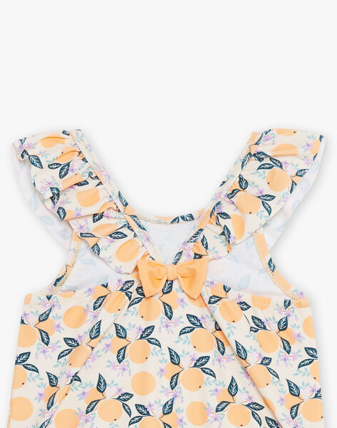 Maillot de bain 1 pièce orange et bleu à imprimé clémentines FITERESE / 23E4BFM1MAI114