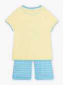 Pyjama jaune fluo et bleu à motif crocodile à la plage enfant garçon CAPLAGE / 22E5PG51PYJB113