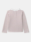 T-shirt blanc à rayures rouge avec col et manches longues Fille NIXUBETTE 2 / 25H2PFH3TML001