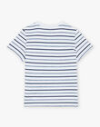 T-shirt bleu à imprimé à rayures FLYMIAGE / 23E3PGR3TMC715