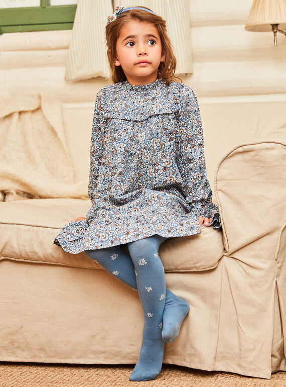 Robe bleu givre à imprimé fleuri DIAROBETTE / 22H2PFY1ROBC206