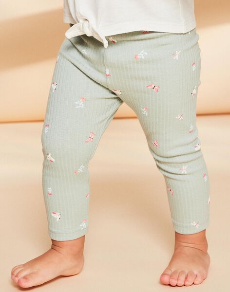 Legging vert tendre à papillon FAISTEL / 23E1BFD1CAL612
