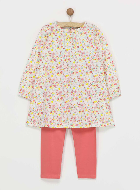 Chemise de nuit blanche et rose REJIPETTE / 19E5PF72CHN000