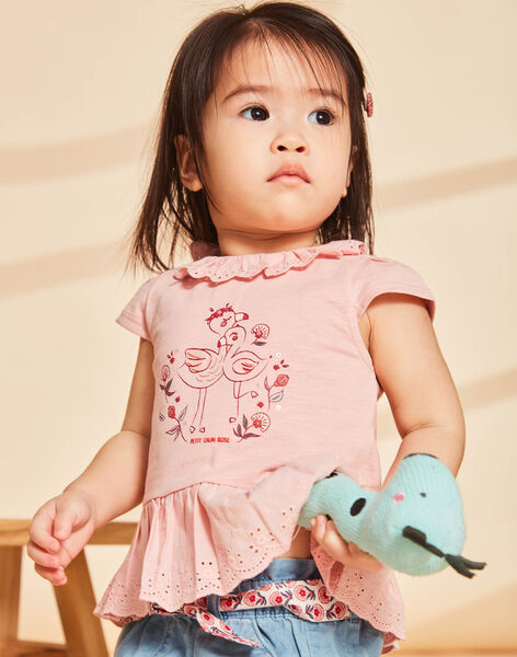 T-shirt blush à motif flamants rose FAWILLOW / 23E1BFQ1TEED300