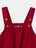 Chasuble rouge en velours à broderies fleurs et pommes Bébé Fille NAGULIA / 25H1BFM1CHS050