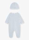 Grenouillère bébé pieuvre en tubic bleu et son bonnet naissance garçon COLE_B / 22E0NGI1GREC227