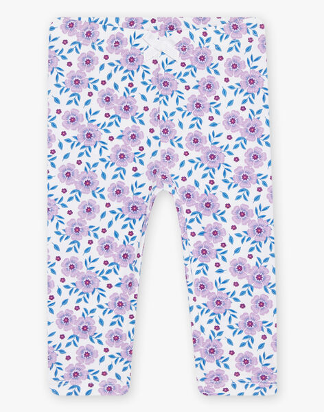 Legging en coton imprimé fleuri mauves DAALIZEE / 22H4BF51CAL001