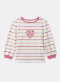 Pyjama à rayures tricolore imprimé fleuri Fille NUIPOLETTE / 25H5PFB2PYJ001