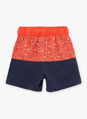 Short de bain orange à imprimé requins KLUBORDAGE / 24E4PGG4MAIC234