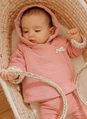 Veste à capuche en tubique rose clair FOUSIA / 23E0CF61VESD332