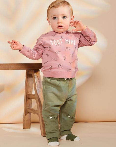 Sweat rose vintage avec animaux FAGETIENNE / 23E1BGD2SWED332