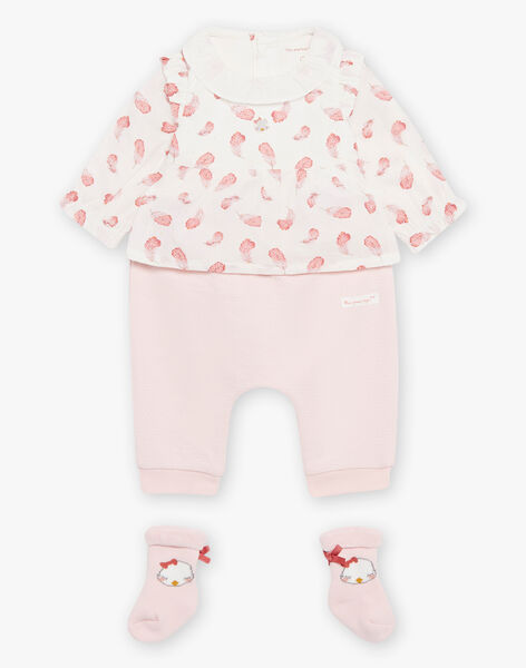 Ensemble body-blouse, legging et chaussettes bébé fille DOLORES / 22H0CFH1ENS307