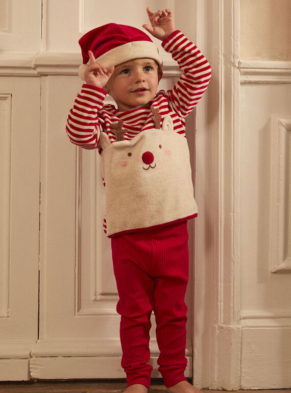 Ensemble sweat et legging avec bonnet rêne de Noël  LAVALOU / 24H1BGF1ENSF511