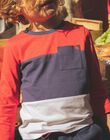 T-shirt à rayures rouge, blanc et bleu marine FRIXOLAGE3 / 23E3PGB2TML506