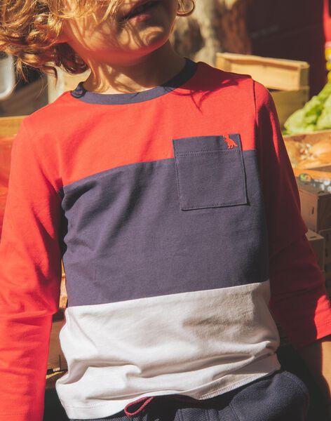 T-shirt à rayures rouge, blanc et bleu marine FRIXOLAGE3 / 23E3PGB2TML506