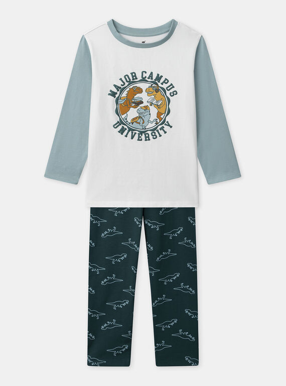 Pyjama tricolore imprimé dinosaures Garçon NUIDINAGE / 25H5PGB6PYJ001
