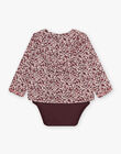 Body-blouse prune à imprimé feuillage DAKARINE / 22H1BFR2BOD709
