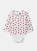 Body blanc imprimé pommes à manches longues Bébé Fille NAGIGI / 25H1BFM1BOD001