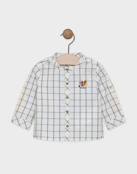 Chemise A Carreaux Bebe Garcon Fond Ecru Et Carreaux Bleu Canard Et Jaune Chemise T Shirt Et Polo Bebe Sergentmajor