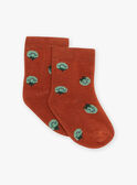 Chaussettes bouclettes rouge brique tomates FACOCO / 23E4BGB2SOQ506