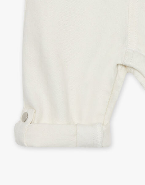 Salopette longue en denim écru avec broderie FAMOUSSE / 23E1BGN1SAL001