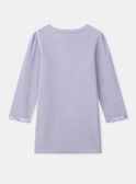 Chemise de nuit violet à broderie lapin et patch pompon et legging fleuri Fille  NUIDINETTE / 25H5PFB2CHN205