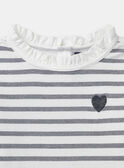 T-shirt blanc à rayures bleu marine avec col et manches longues Fille NIXUBETTE 1 / 25H2PFH1TML001