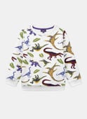 Sweat-shirt écru à motif dinosaure KIPULAGE / 24E3PGC1SWE632