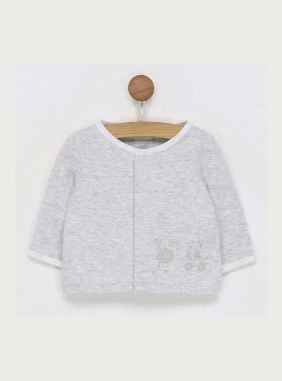 Tee shirt manches longues gris chiné RYALAIA / 19E0NM11TML943